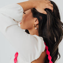 Load image into Gallery viewer, Dangle Pearl Hoop Earrings
