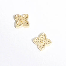 Load image into Gallery viewer, Gold CZ Pave Earrings