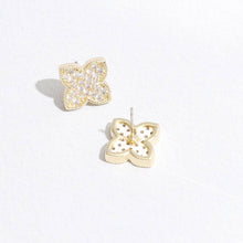 Load image into Gallery viewer, Gold CZ Pave Earrings