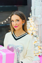 Load image into Gallery viewer, Silver Sequin Bow Sweater