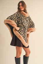 Load image into Gallery viewer, Faux Fur Leopard Poncho