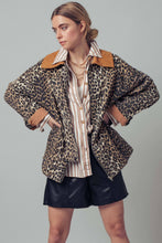 Load image into Gallery viewer, Leopard Print Cord Collar Barn Jacket