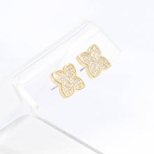 Load image into Gallery viewer, Gold CZ Pave Earrings