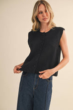 Load image into Gallery viewer, Noir Button-up Sweater Vest