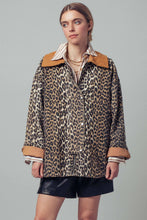 Load image into Gallery viewer, Leopard Print Cord Collar Barn Jacket