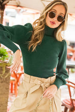 Load image into Gallery viewer, Merino Ribbed Detail Sweater -Hunter