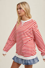 Load image into Gallery viewer, Red Striped Crewneck Pullover