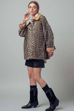 Load image into Gallery viewer, Leopard Print Cord Collar Barn Jacket