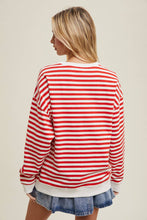 Load image into Gallery viewer, Red Striped Crewneck Pullover