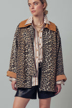 Load image into Gallery viewer, Leopard Print Cord Collar Barn Jacket