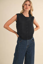 Load image into Gallery viewer, Noir Button-up Sweater Vest