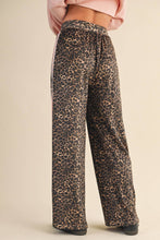 Load image into Gallery viewer, Leopard + Pink Velour Track Pants