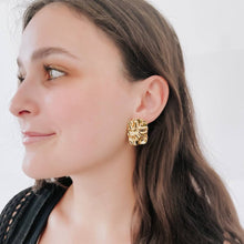 Load image into Gallery viewer, Crinkle Gold Earrings