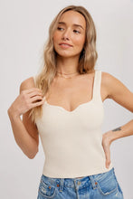 Load image into Gallery viewer, Essential Ribbed Crop Tank -Ecru