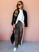 Load image into Gallery viewer, Leopard + Pink Velour Track Pants