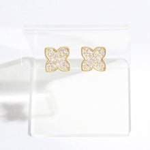 Load image into Gallery viewer, Gold CZ Pave Earrings