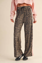Load image into Gallery viewer, Leopard + Pink Velour Track Pants