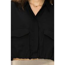 Load image into Gallery viewer, Cinched Waist Cropped Blouse