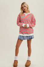 Load image into Gallery viewer, Red Striped Crewneck Pullover