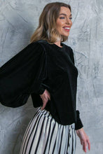 Load image into Gallery viewer, Black Velvet Blouse