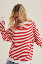 Load image into Gallery viewer, Red Striped Crewneck Pullover