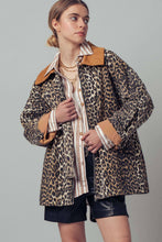 Load image into Gallery viewer, Leopard Print Cord Collar Barn Jacket