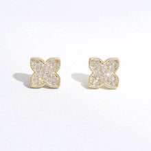 Load image into Gallery viewer, Gold CZ Pave Earrings
