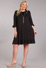 Load image into Gallery viewer, Black Ruffled Curvy Dress