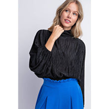 Load image into Gallery viewer, Mock Neck Crinkled Blouse