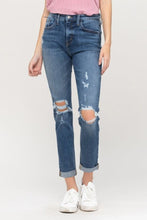 Load image into Gallery viewer, Distressed Roll-up Boyfriend Jeans