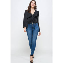 Load image into Gallery viewer, Ruched Soft Silk Tailored Blouse
