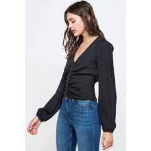 Load image into Gallery viewer, Ruched Soft Silk Tailored Blouse