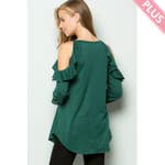 Load image into Gallery viewer, Emerald Ruffled Shoulder Top