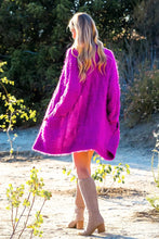 Load image into Gallery viewer, Fuzzy Fuchsia Cable Cardigan
