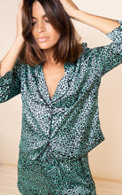 Load image into Gallery viewer, Satin PJ Set -Mint Ditsy Leopard