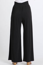 Load image into Gallery viewer, Black Ruched Waist Flowy Pants