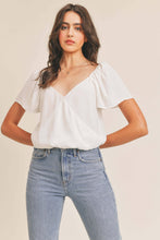 Load image into Gallery viewer, Surplice Flowy Sleeve Blouse -White