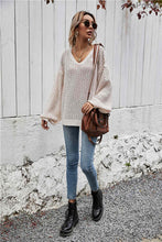 Load image into Gallery viewer, Cream Knit Slouchy Sweater