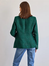 Load image into Gallery viewer, Tweed Bottle Green Blazer