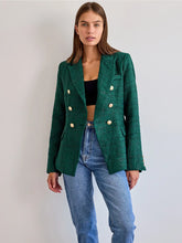 Load image into Gallery viewer, Tweed Bottle Green Blazer