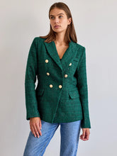 Load image into Gallery viewer, Tweed Bottle Green Blazer