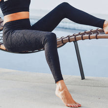 Load image into Gallery viewer, Textured Florette Highwaisted Leggings -Black & Ballet