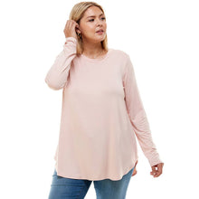 Load image into Gallery viewer, Lightweight Peach Crew Neck Top -Curvy