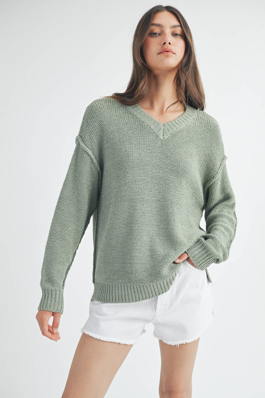 Mint V-Neck Sweater