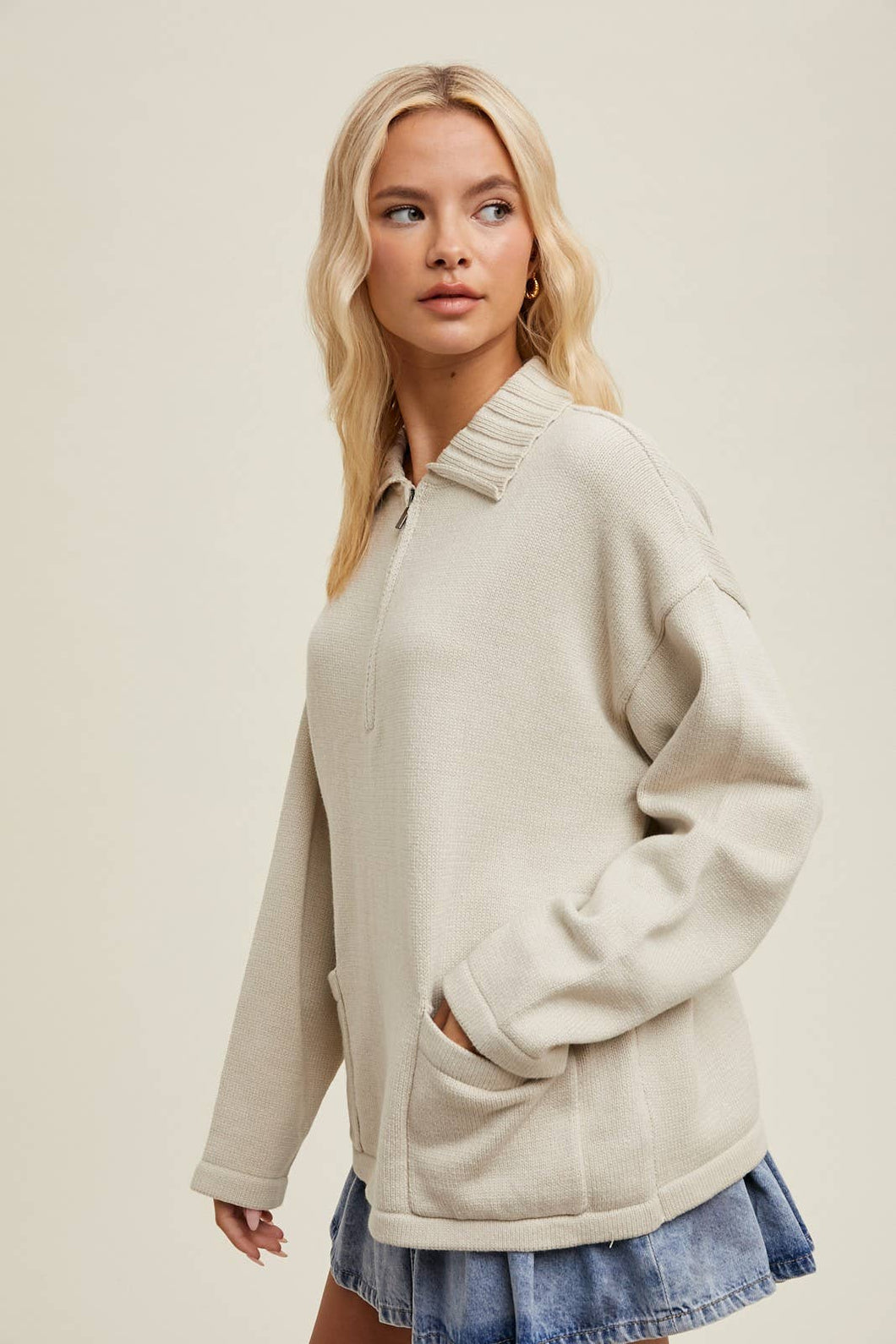 Ember Half Zip Knit Sweater