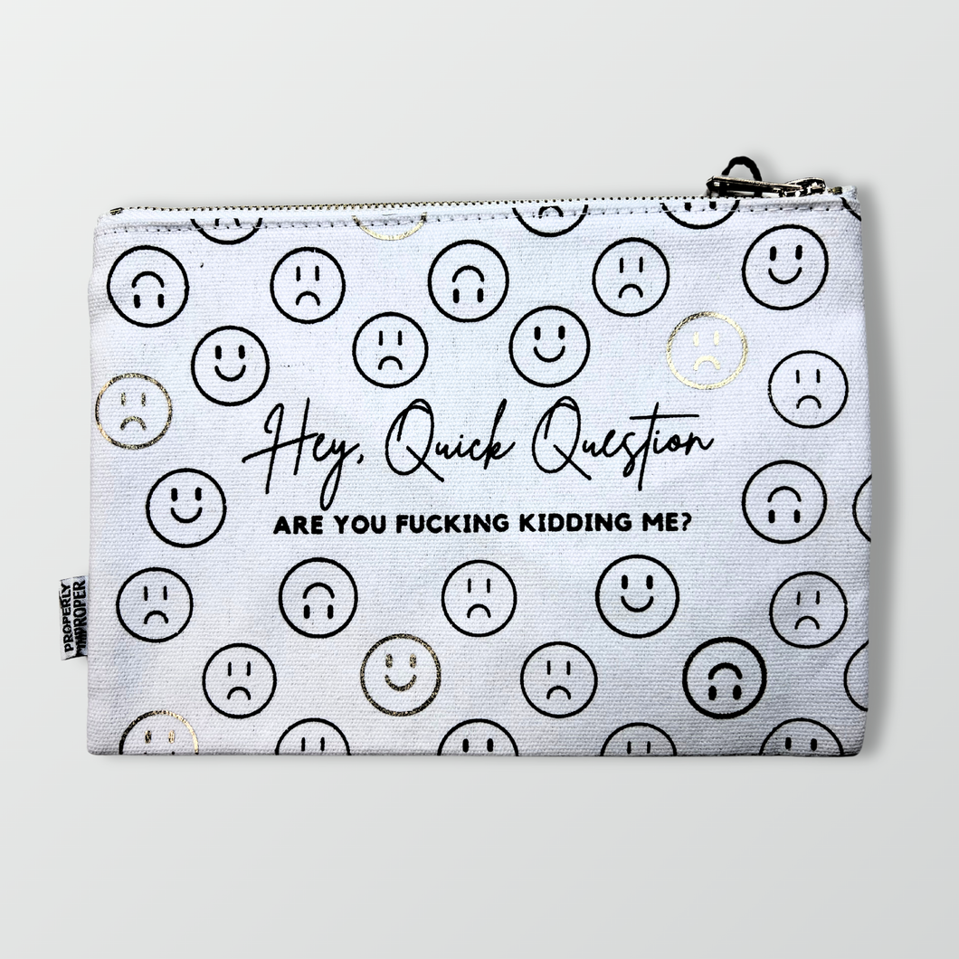 Quick Question Canvas Pouch