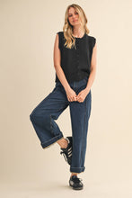 Load image into Gallery viewer, Noir Button-up Sweater Vest
