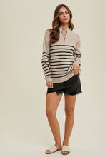 Load image into Gallery viewer, Ren Half Zip Striped Sweater
