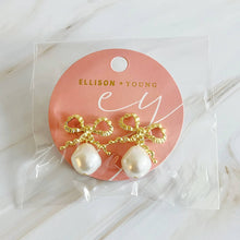 Load image into Gallery viewer, Pearl Bow Earrings
