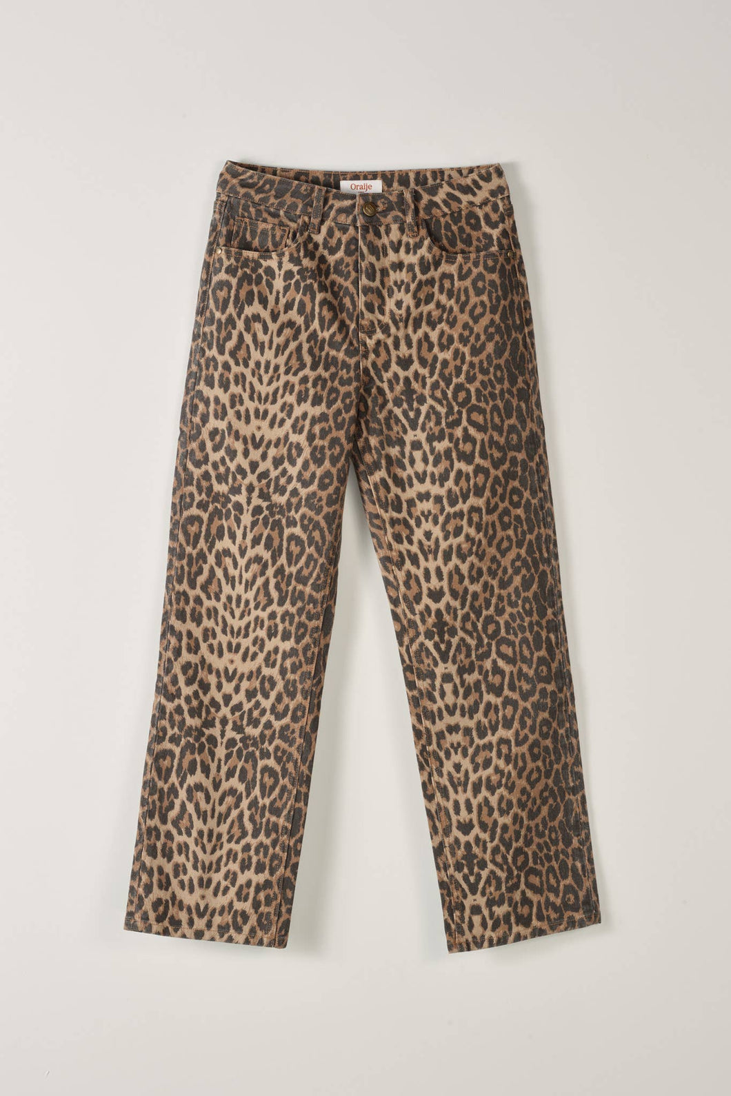 Straight Leg Leopard Ankle Jeans